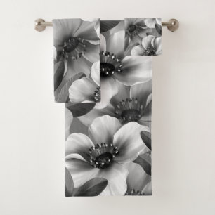 Elegantes Wasserfarben-Blumen-Dekor-Augenfänger Badhandtuch Set