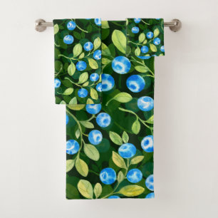 Elegantes Wasserfarben-Blumen-Dekor-Augenfänger  Badhandtuch Set