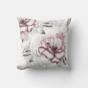 Elegantes Wasserfarben-Blumen-Dekorationsmuster Kissen