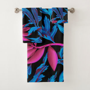 Elegantes Wasserfarben-Blumen-Dekoratives auffalle Badhandtuch Set