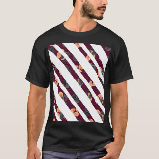 Elegantes Wasserfarben-Blumen-Diagonalstreifen-Mus T-Shirt