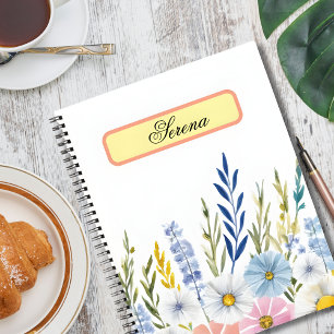 Elegantes Wasserfarben-Blumen-Notizbuch Notizbuch