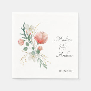 Elegantes Wasserfarben-Blumen-Papiertuch Serviette