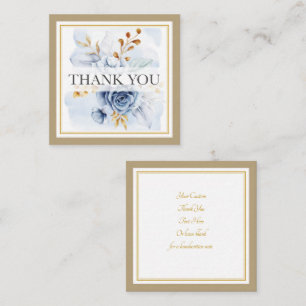 Elegantes Wasserfarben-Blumen- und Gold-Dankeschön Mitteilungskarte