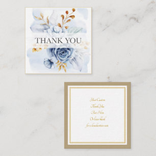 Elegantes Wasserfarben-Blumen- und Gold-Dankeschön Mitteilungskarte