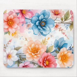 Elegantes Wasserfarben-Blumenmuster-Design Mousepad