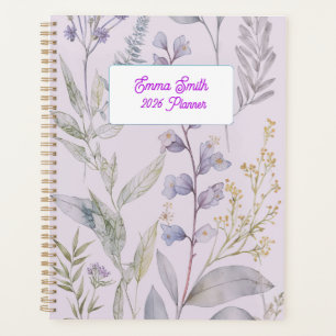 Elegantes Wasserfarben-Botanik-Blumenmuster Planer