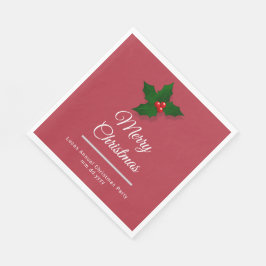 Elegantes Wasserfarben-Botanik-Design Weihnachten Serviette