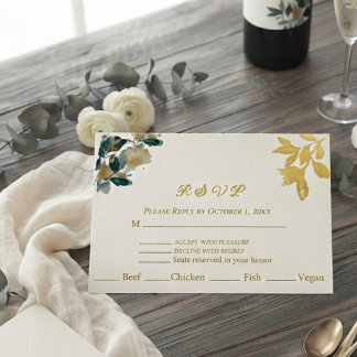 Elegantes Wasserfarben-Botanik-Eukalyptus-Gold-Grü Folien Feiertagspostkarte