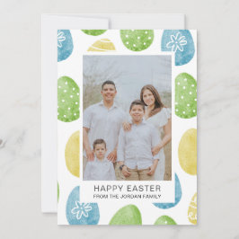 Elegantes Wasserfarben-Eier-Muster Frohe Ostern Fo Feiertagskarte