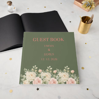 Elegantes Wasserfarben-Eukalyptus-Hochzeitsgästebu Gästebuch