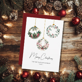Elegantes Wasserfarben-Grün-Ornament Weihnachten