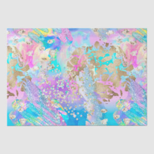 Elegantes Wasserfarben-Holografisches-Irideszieren Seidenpapier