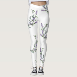 Elegantes Wasserfarben-Lavendel-Eukalyptus Leggings