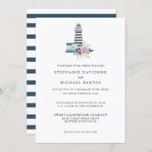 Elegantes Wasserfarben Leuchtturm Nautical Minimal