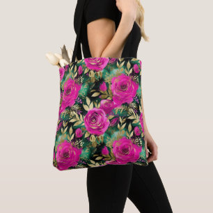 Elegantes Wasserfarben-Lila- und Türkis-Blumenmust