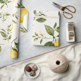 Elegantes Wasserfarben-Limonenblüten-Botanikmuster Geschenkpapier