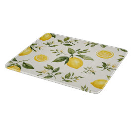 Elegantes Wasserfarben-Limonenblüten-Botanikmuster Schneidebrett