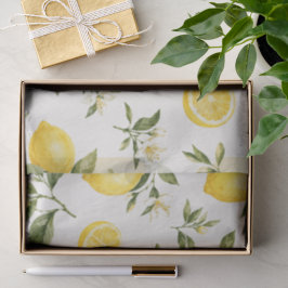 Elegantes Wasserfarben-Limonenblüten-Botanikmuster Seidenpapier
