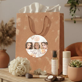 Elegantes Wasserfarben-Logo Foto-Make-up Danke Runder Aufkleber