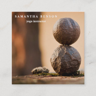 Elegantes Wasserfarben-Logo Zen Yoga Heilung Gesun Quadratische Visitenkarte
