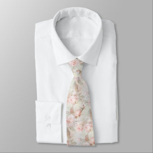 Elegantes Wasserfarben-Rosenmuster Krawatte