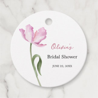 Elegantes Wasserfarben-Tulpen-Hochzeitsdusche-Guns Geschenkanhänger