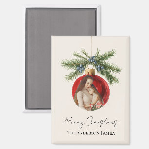 Elegantes Wasserfarben-Weihnachtsschmuck-Familienf Magnet