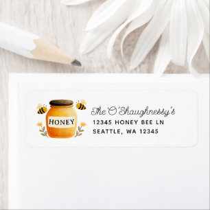 Elegantes Wasserfarben Weißer Honig & Bienen