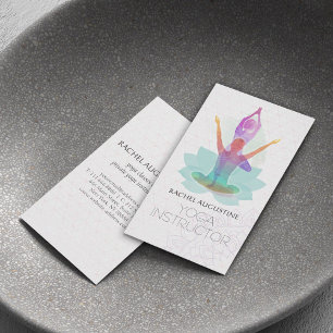 Elegantes Wasserfarben-Yoga-Meditations-Lotus-Must Visitenkarte