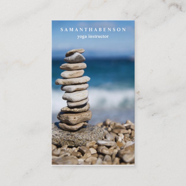 Elegantes Wasserfarblogo Zen-Yoga-Heilung Visitenkarte (Vorderseite)