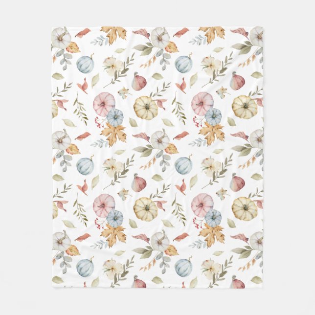Elegantes Wasserfarbmuster im Herbst Fleecedecke (Vorderseite)