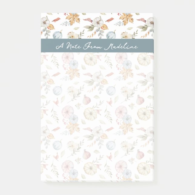 Elegantes Wasserfarbmuster im Herbst Post-it Klebezettel (Vorderseite)