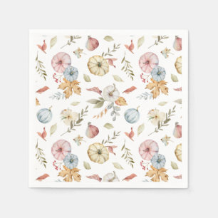 Elegantes Wasserfarbmuster im Herbst Serviette
