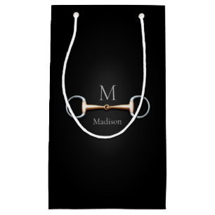 Elegantes Wassertrense-Monogramm Schwarz Kleine Geschenktüte