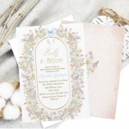 Elegantes Watercolor Baby in Blooom Pink Blume B Einladung