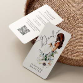 Elegantes Watercolor Birth & Postpartum Doula Visitenkarte