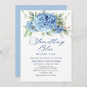 Elegantes Watercolor Blue Hydrangea BRAUTPARTY Einladung