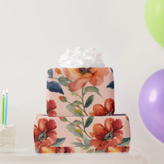 Elegantes Watercolor Blume Wrapping Paper Geschenkpapier