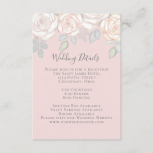 Elegantes Watercolor Blush Bloral Calligraphy Foto Begleitkarte