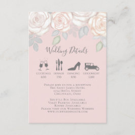 Elegantes Watercolor Blush Bloral Calligraphy Foto Begleitkarte