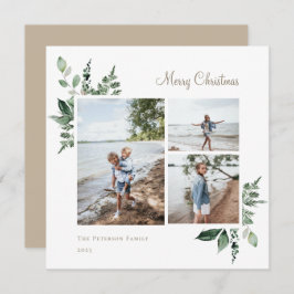 Elegantes Watercolor Botanisches Foto Feiertagskarte