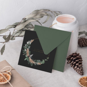 Elegantes Watercolor Botanisches Weihnachtsfest Feiertagskarte