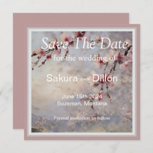 Elegantes Watercolor Cherry Blosso Save The Date