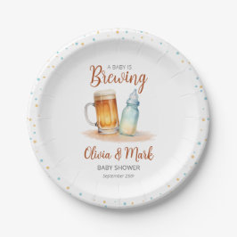 Elegantes Watercolor Ein Baby wird Babydusche zube Pappteller