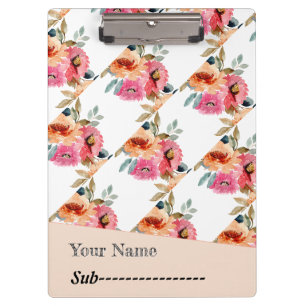 Elegantes Watercolor Floral Notebook Klemmbrett