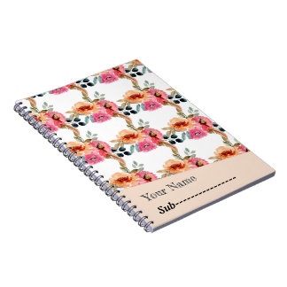Elegantes Watercolor Floral Notebook Notizblock