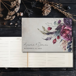 Elegantes Watercolor Floral Wedding Guest Book Gästebuch