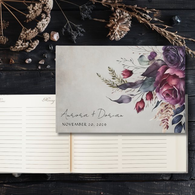 Elegantes Watercolor Floral Wedding Guest Book Gästebuch (Von Creator hochgeladen)
