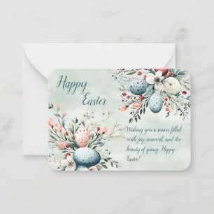 Elegantes Watercolor Florentiner Ostern Mitteilungskarte